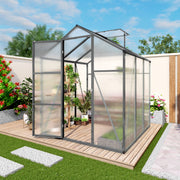 Newly Marketed Gain Height Windproofaluminum Greenhouse 6x6 FT Polycarbonate Greenhouse Raised Base And Anchor Aluminum