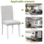 Dining Chairs Only, Dining Chairs set for 4, Kitchen Chair with Padded Seat, Side Chair for Dining Room, White & Gray