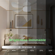 1Pc Socket Fan Light 12W Ceiling Fan With Lights Dimmable LED Ceiling Fan With 3 Fan Speed Stepless Brightness And Color