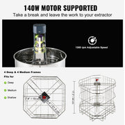 VEVOR Electric Honey Extractor,  Frames Honey Spinner Extractor, Stainless Steel Beekeeping Extraction, Apiary Centrifug