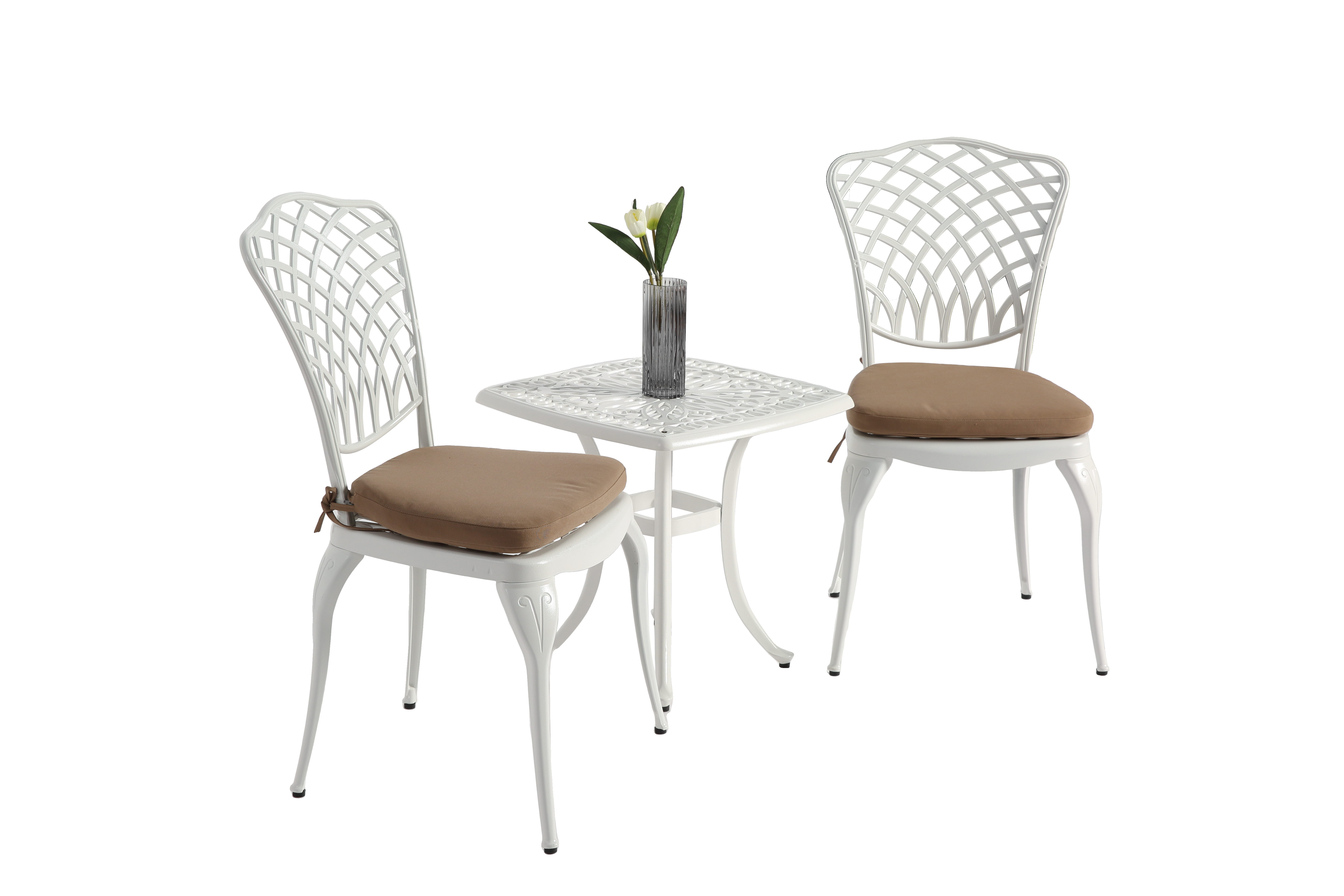Bistro Set 3 Piece Rustproof Cast Aluminum Patio Furniture Sets 2 Chairs And 1 Round Table Outdoor, Garden, Patio Balcon