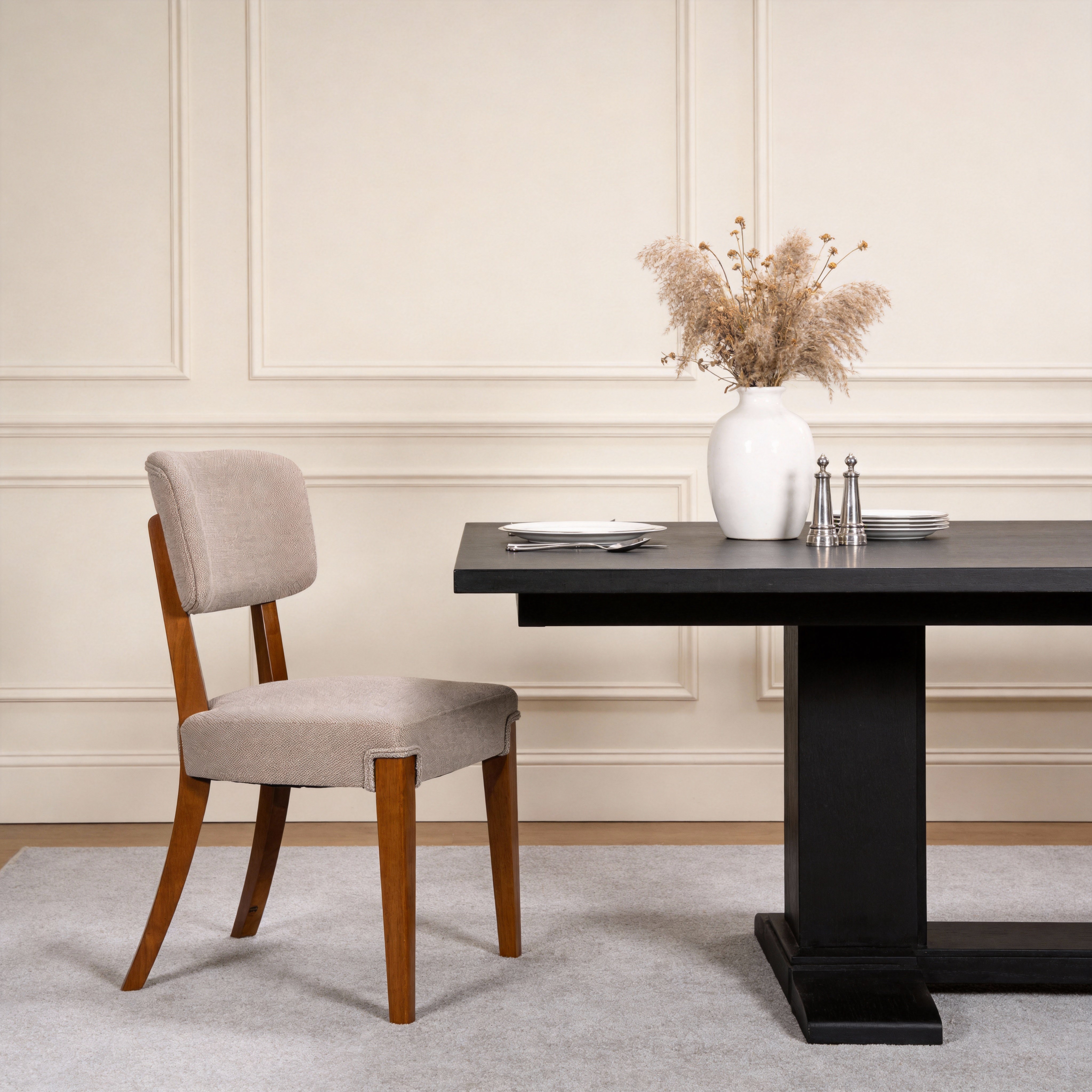 Modern Armless Dining Chairs Set Of 2, Brown, Contemporary Side Chairs With Wood Legs   Versatile Accent Chairs For Dini
