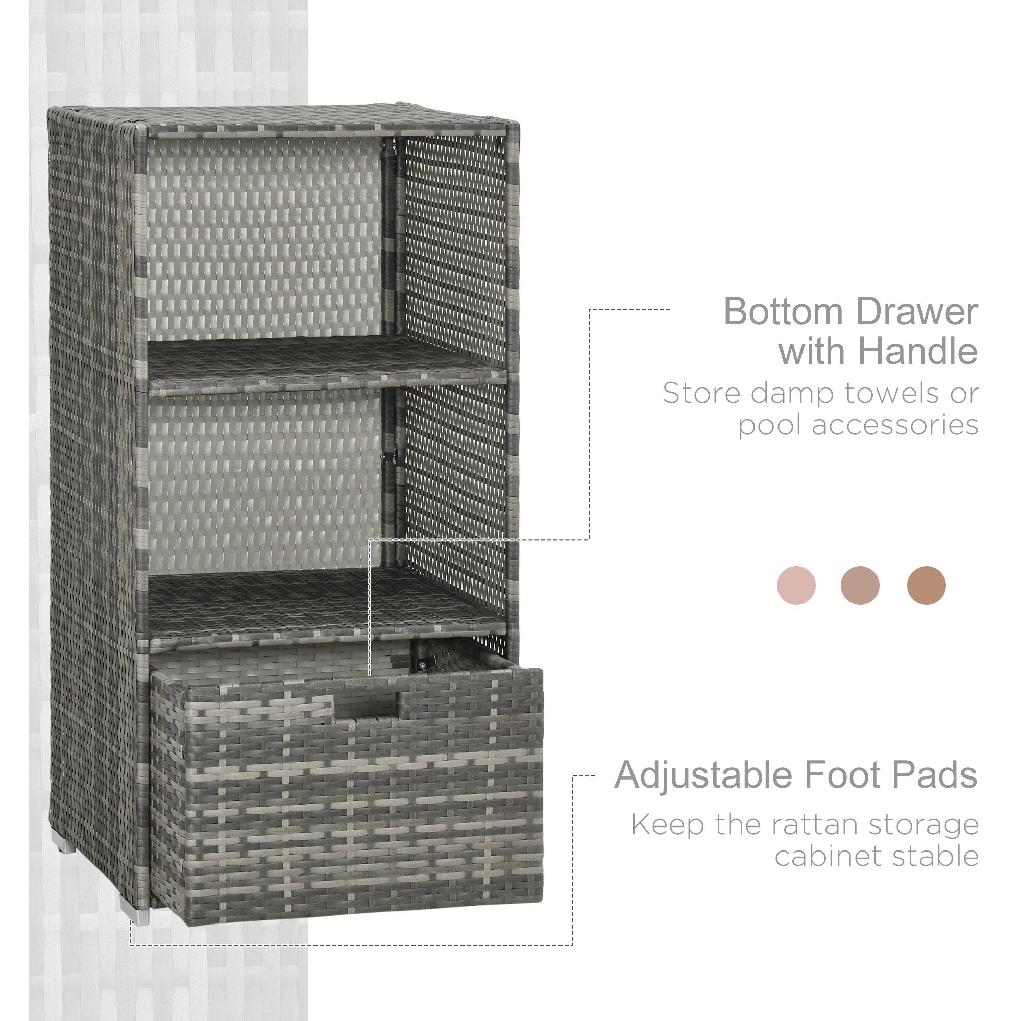 Valet Pool Towel Rack, Waterproof PE Plastic Rattan Wicker Storage Organizer, Indoor Outdoor Spa, and Hot Tub Accessory