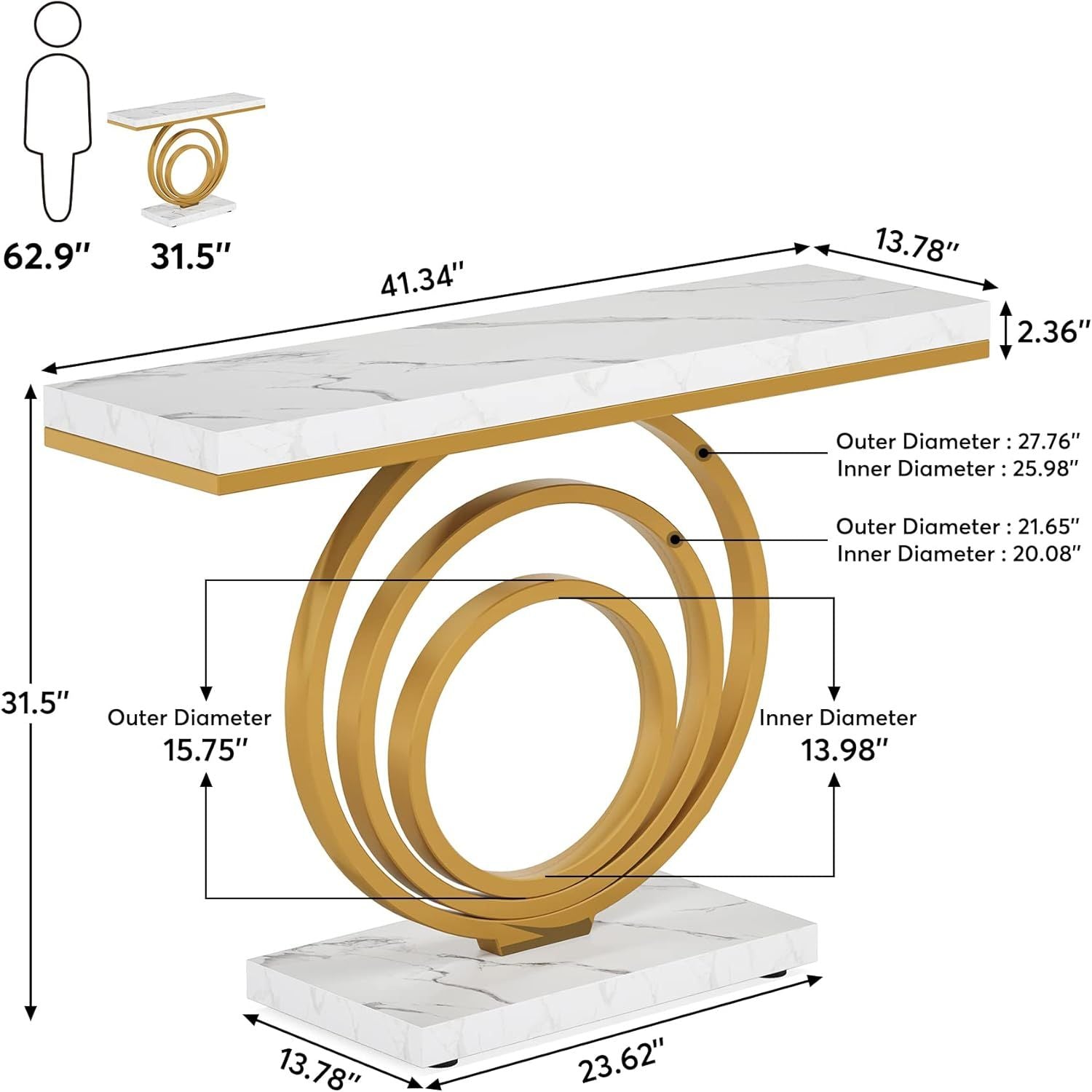 Console Table Gold Entryway Table