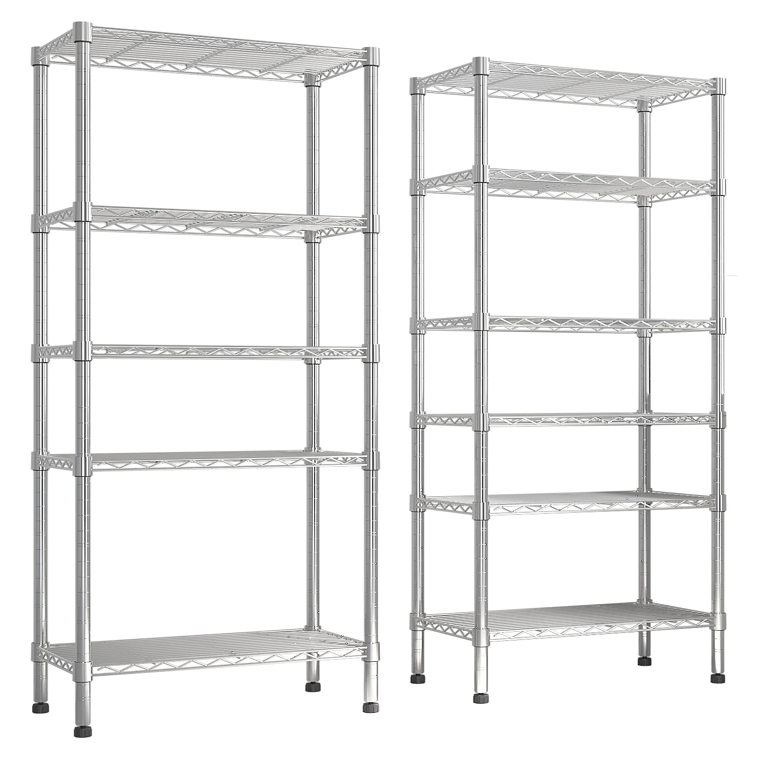 62.9''W Adjustable Storage Shelves NSF Wire Shelving Unit Multiple Rows Shelving For Storage Rack Shelves For Storage He