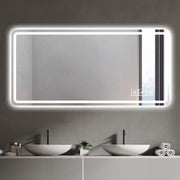 60X28 Inch LED Bathroom Mirror Vanity Mirrors With Front Lights Wall Mounted Anti-Fog Frameless Make Up Mirror With Ligh