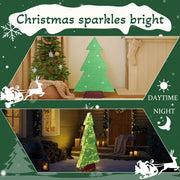 4FT Lighted Christmas Tree Yard Decorations, Pre-lit Holiday Decor With 110 Warm White LED Lights For Xmas Outdoor Indoo