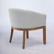 Mid Century Modern Upholstered Barrel Dining Chairs With Arms,Farmhouse Linen Kitchen & Dining Room Chairs With Natural