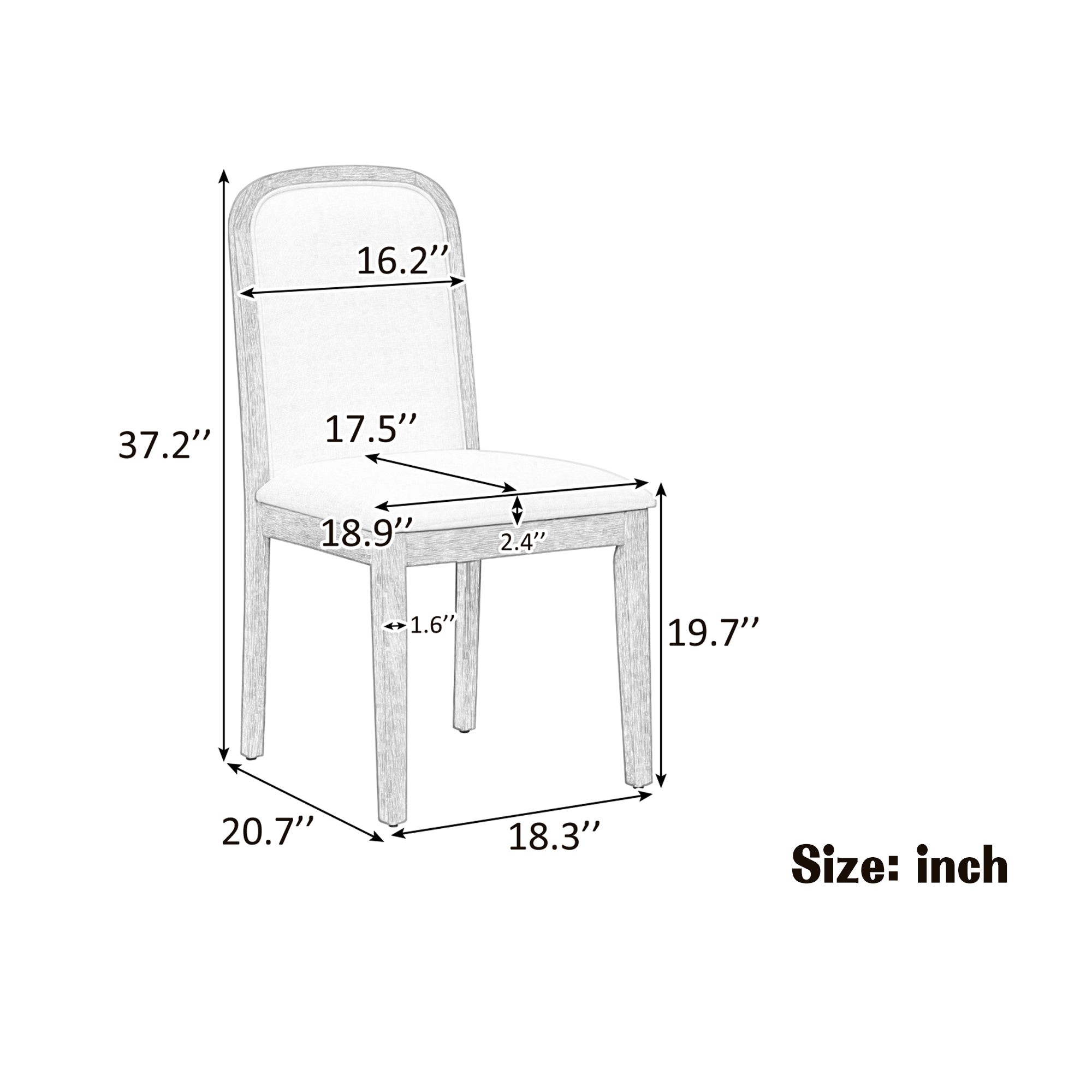 TREXM Vintage Style Dining Chair Set With 4 Upholstered Chairs For Dining Room And Living Room  Espresso