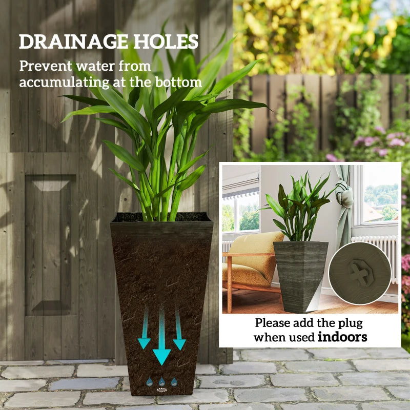 Set Of 3 Tall Planters