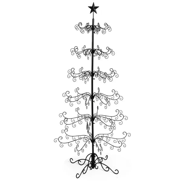 6ft Wrought Iron Christmas Tree, Metal Ornament Display Tree Stand For For Holiday Party Home Decor, Indoor & Outdoor De