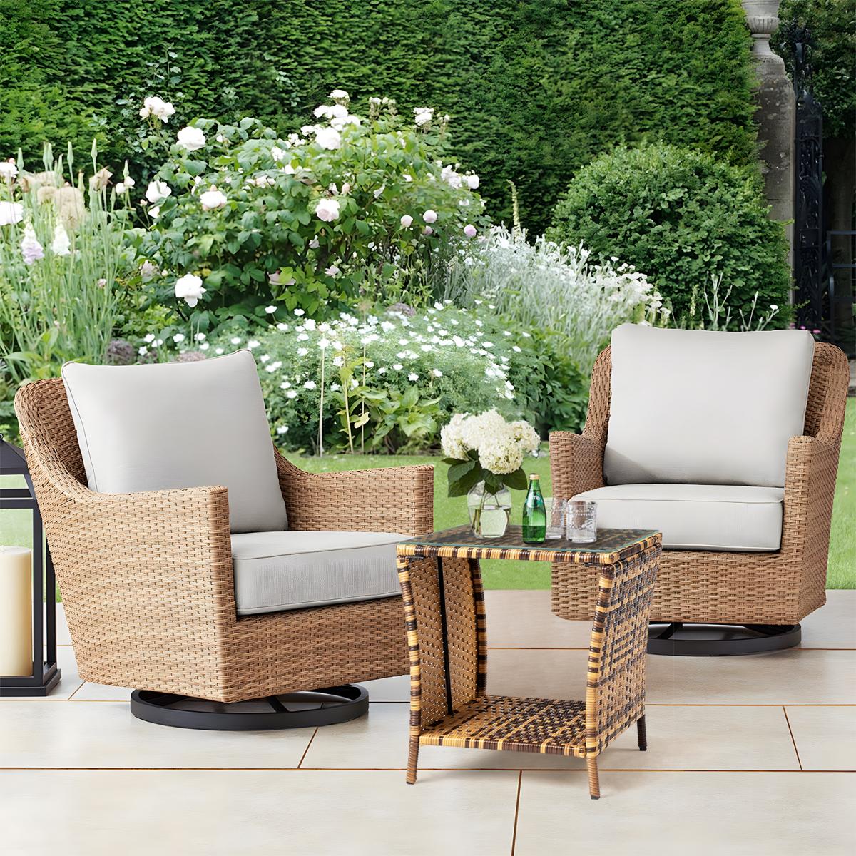 Outdoor Wicker Side Table Patio Side Tables for Outside