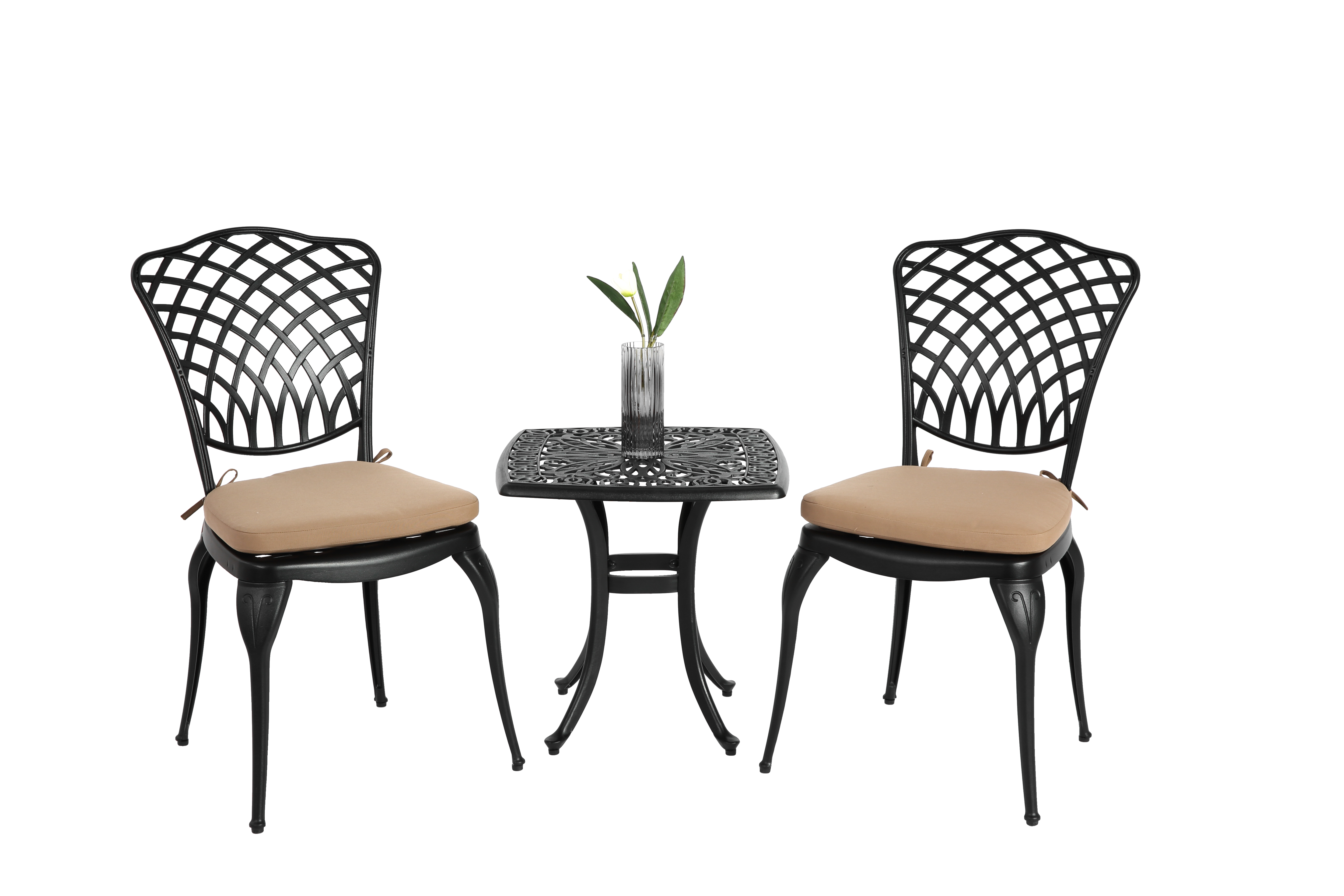 Bistro Set 3 Piece Rustproof Cast Aluminum Patio Furniture Sets 2 Chairs And 1 Round Table Outdoor, Garden, Patio, Balco