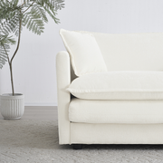 Modern Fabric Double Sofa With 4 Pillows