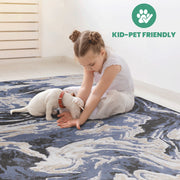 PAYAS  5X7 L.Blue  Abstract Area Rug