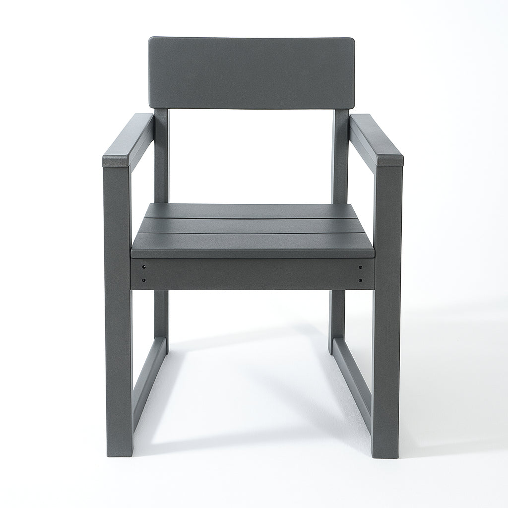 Grey HDPE Outdoor & Garden Armchairs With  Backres Modernist Designt Chairs