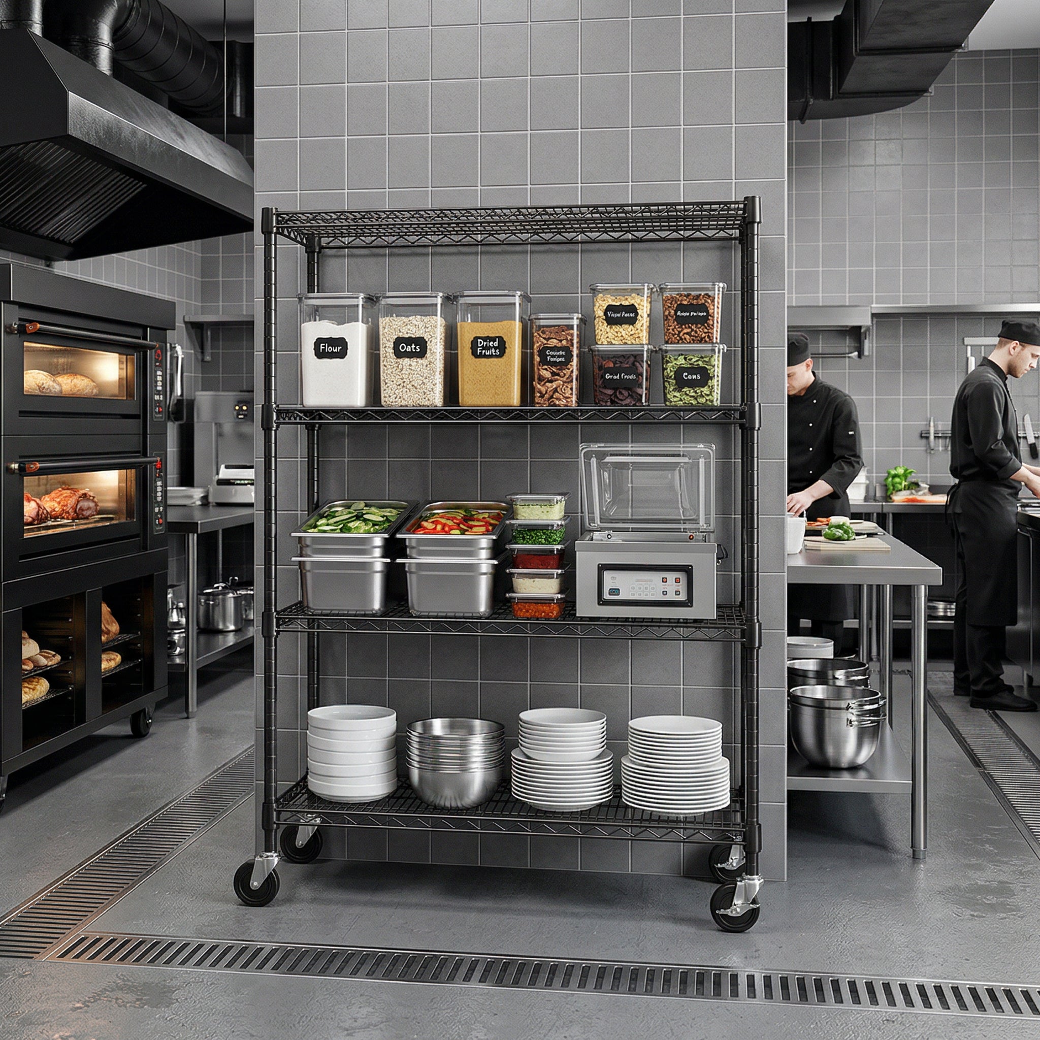 176 LBS Industrial Metal 4 Tier Shelving For Garage, Pantry, Warehouse, Basement Utility Room, Storage Rack Metal Shelvi