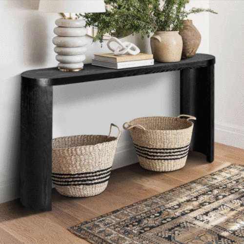 60 Thick Top Entryway Table, Curved Legs, Support The Installation Of Inward-facing Or Outward-facing For Sofas, Entrywa