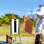 VEVOR Manual Honey Extractor, 3 Frames Honey Spinner Extractor, Stainless Steel Beekeeping Extraction, Honeycomb Drum Sp