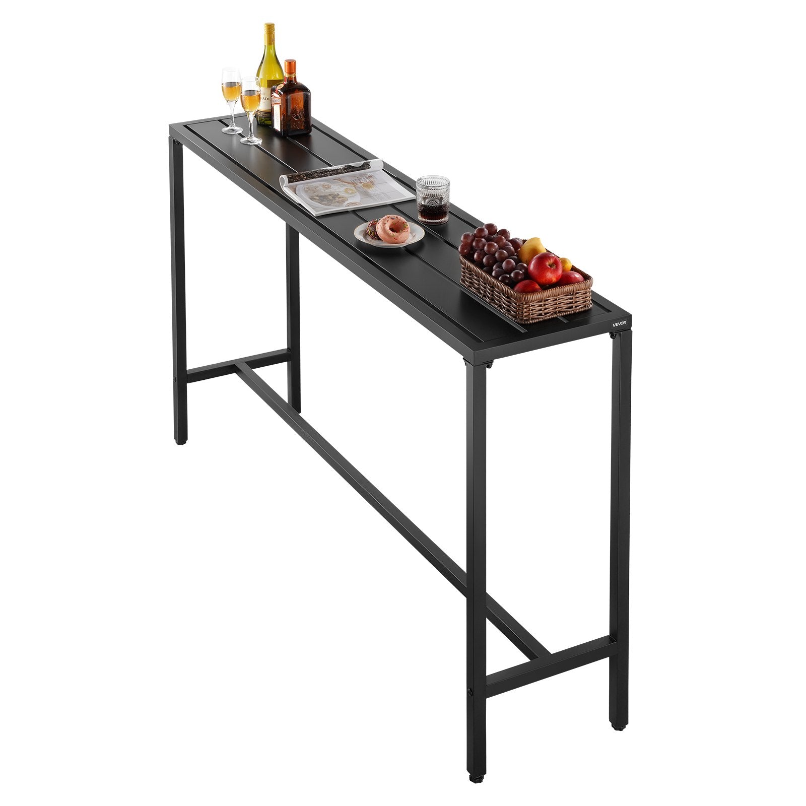 Outdoor Bar Table, 63 X 15 in Patio Bar Table