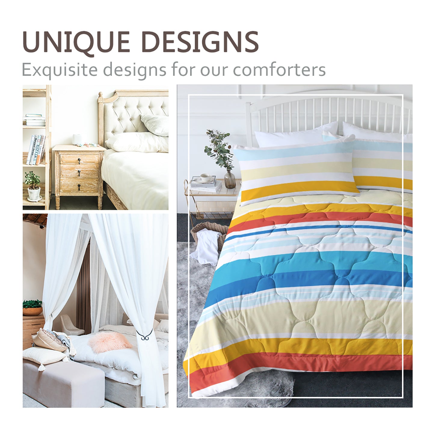 3pcs Soft And Comfortable Bedding Comforter Set Items With Rainbow Stripes, Including One Comforter Set And Two Pillowca