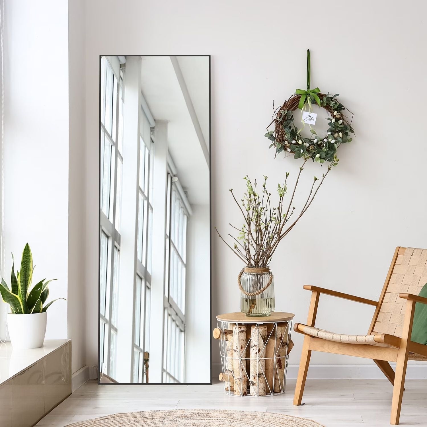 Rectangle Full Body Mirror, Full Length Standing Mirror, Hanging Or Leaning, For Home