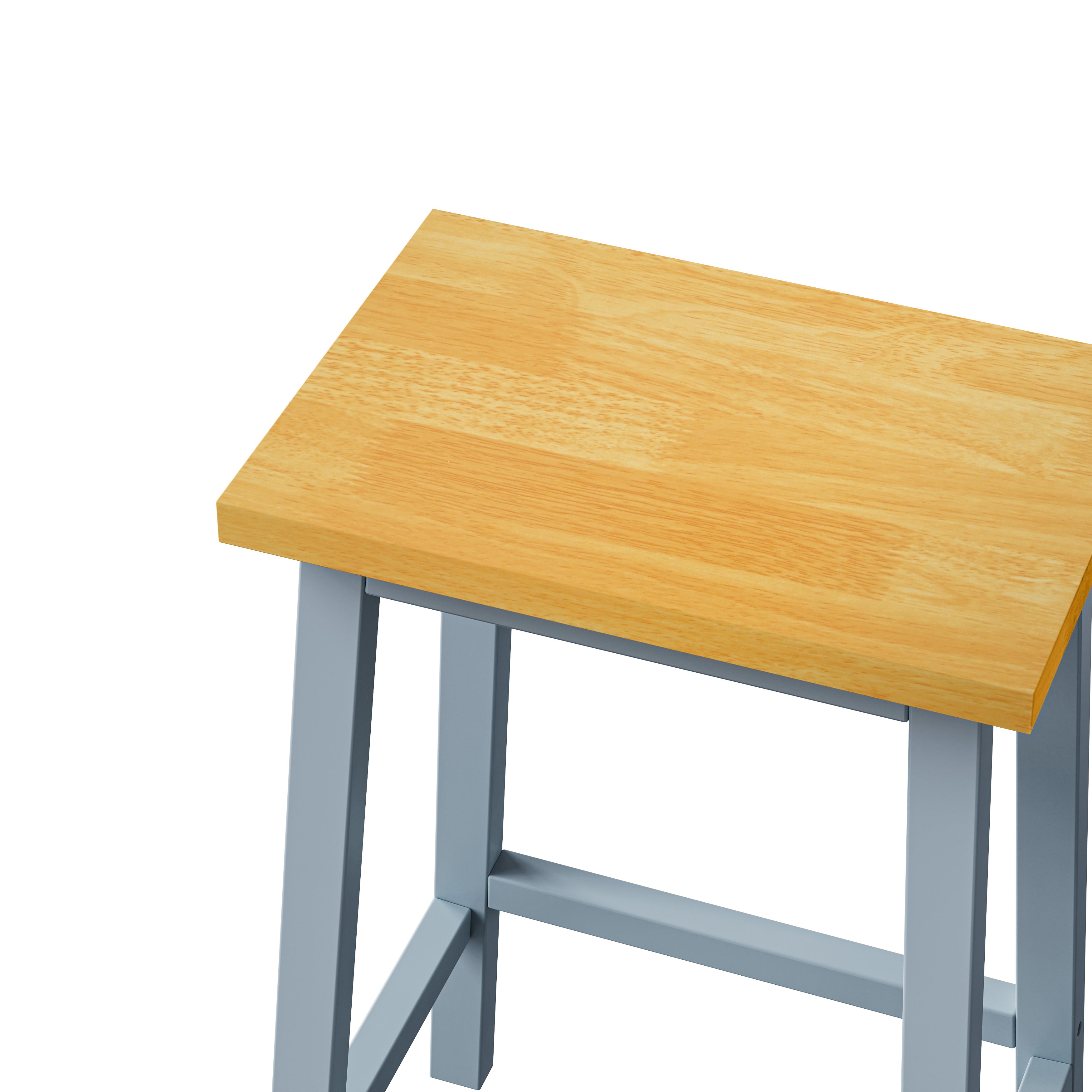 K&K Solid Wood Bar Stools  Not Cheap Iron , 25.6  Tall Set Of 2 Bar Chairs, Kitchen Counter Stools With Footrests, Farmh