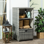 Valet Pool Towel Rack, Waterproof PE Plastic Rattan Wicker Storage Organizer, Indoor Outdoor Spa, and Hot Tub Accessory