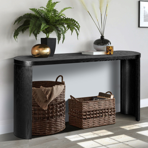 60 Thick Top Entryway Table, Curved Legs, Support The Installation Of Inward-facing Or Outward-facing For Sofas, Entrywa