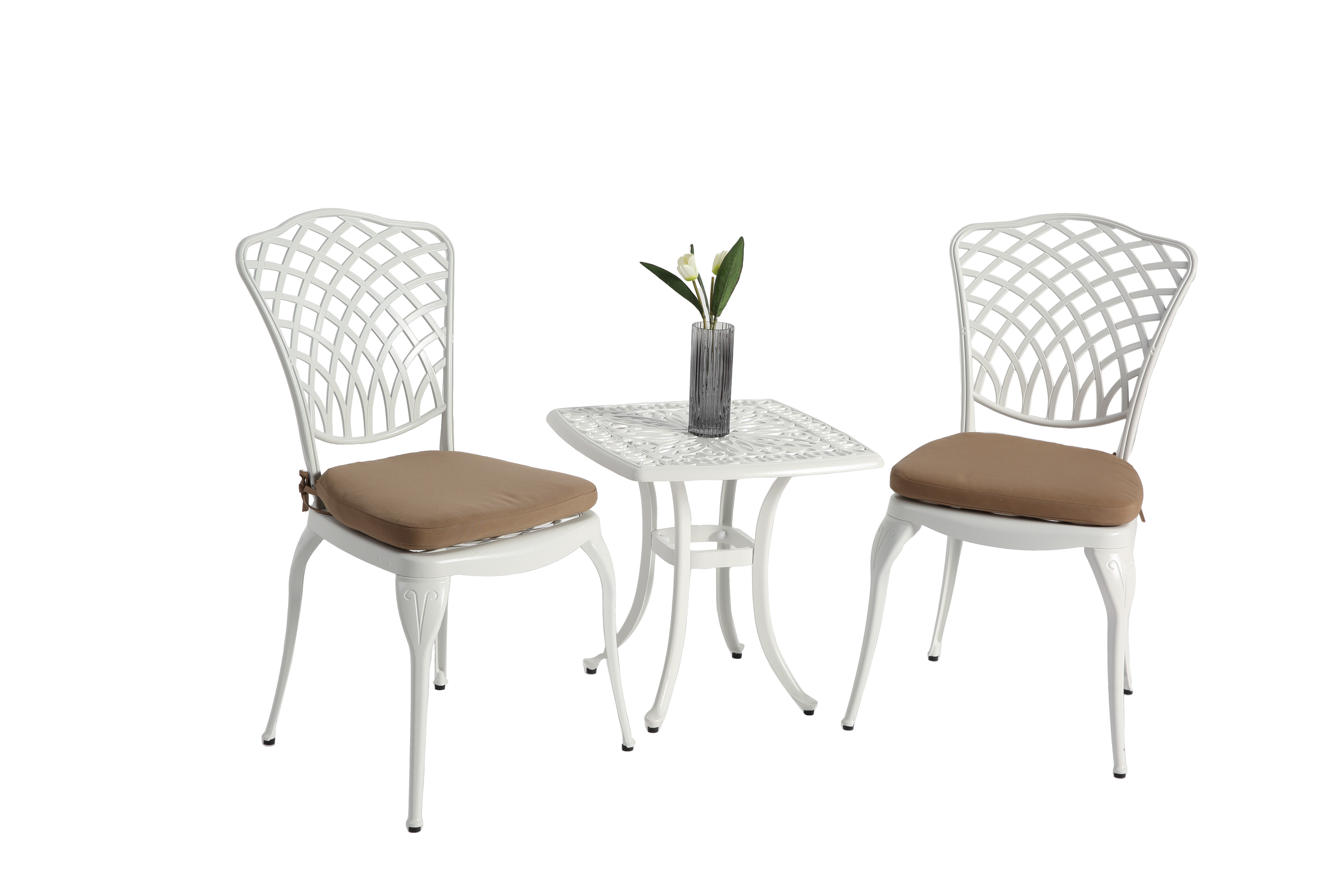 Bistro Set 3 Piece Rustproof Cast Aluminum Patio Furniture Sets 2 Chairs And 1 Round Table Outdoor, Garden, Patio Balcon