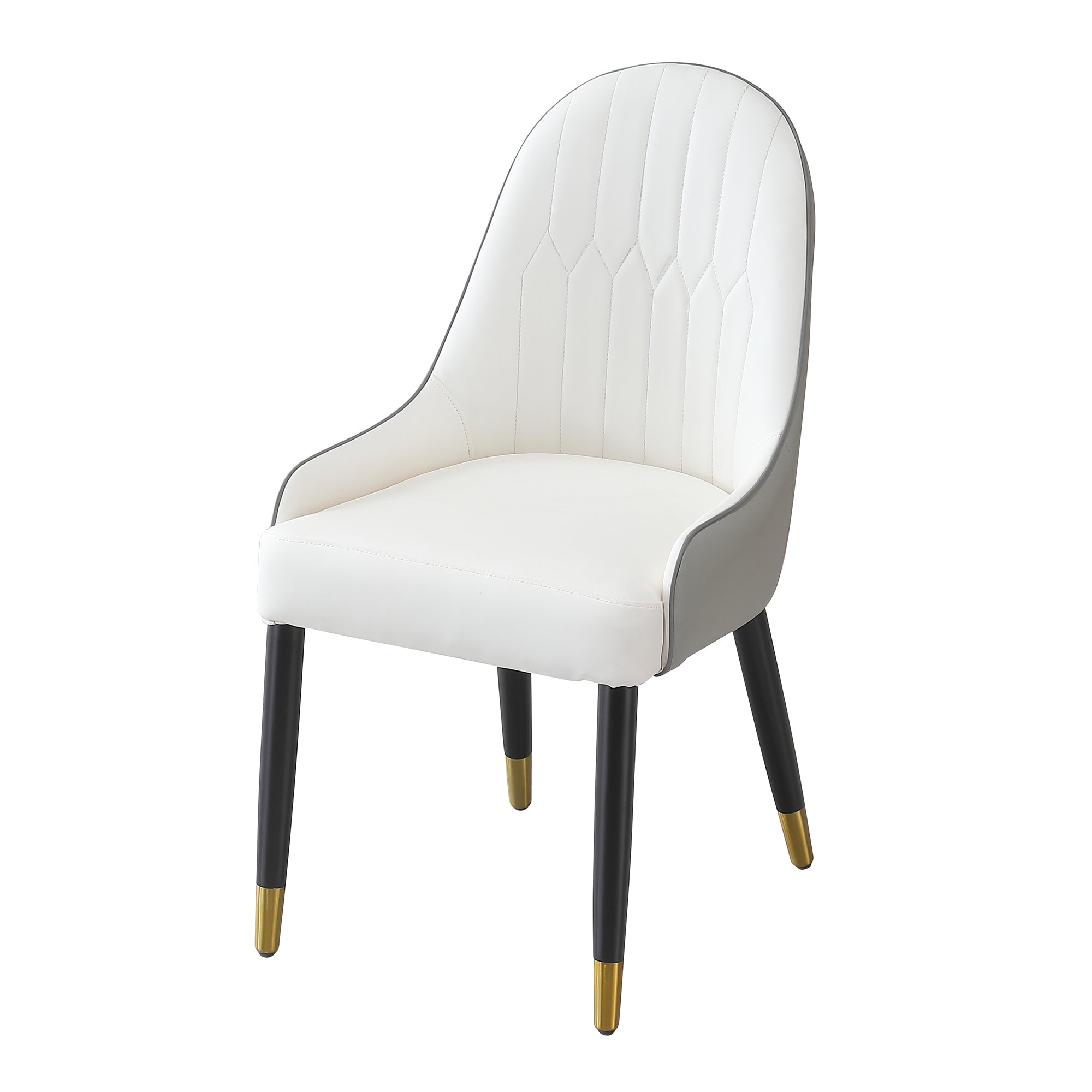 Modern Dining Chairs Set Of 2 Pcs Faux Leather Dining Chair With Metal Legs For Living Room Dining Room Reception Room
