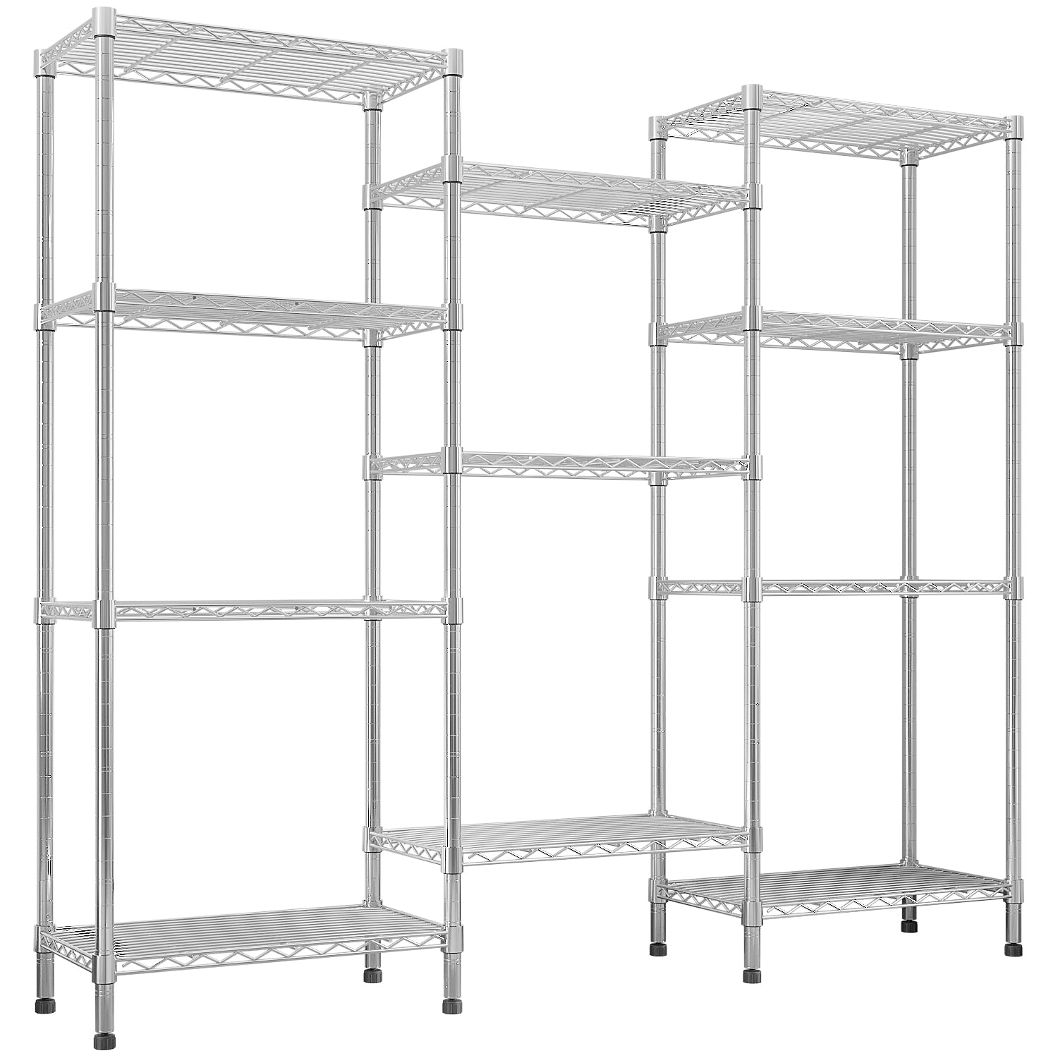 62.9''W Adjustable Storage Shelves NSF Wire Shelving Unit Multiple Rows Shelving For Storage Rack Shelves For Storage He