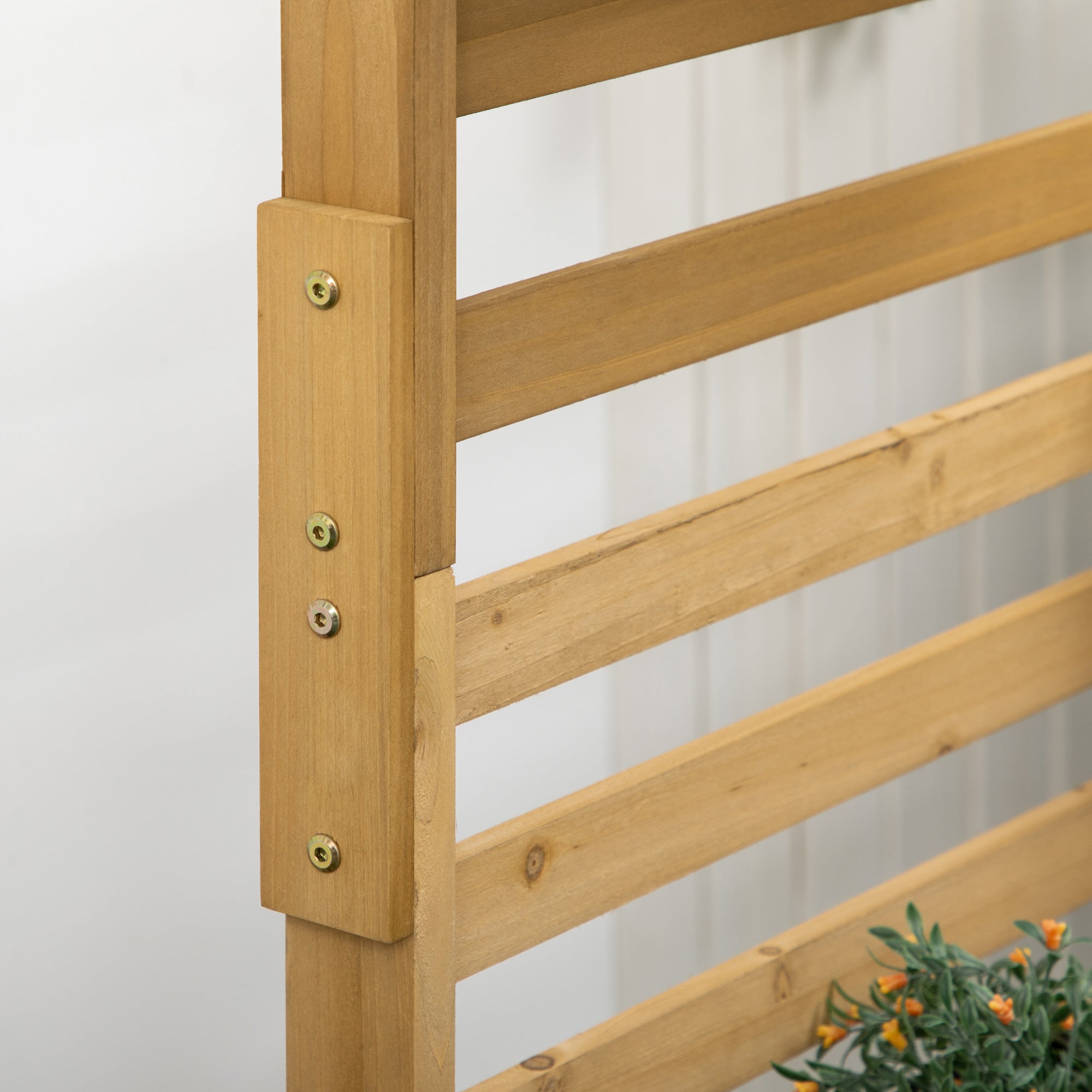 Wooden Plant Trellis Stand with 5 Hanging Planter Boxes