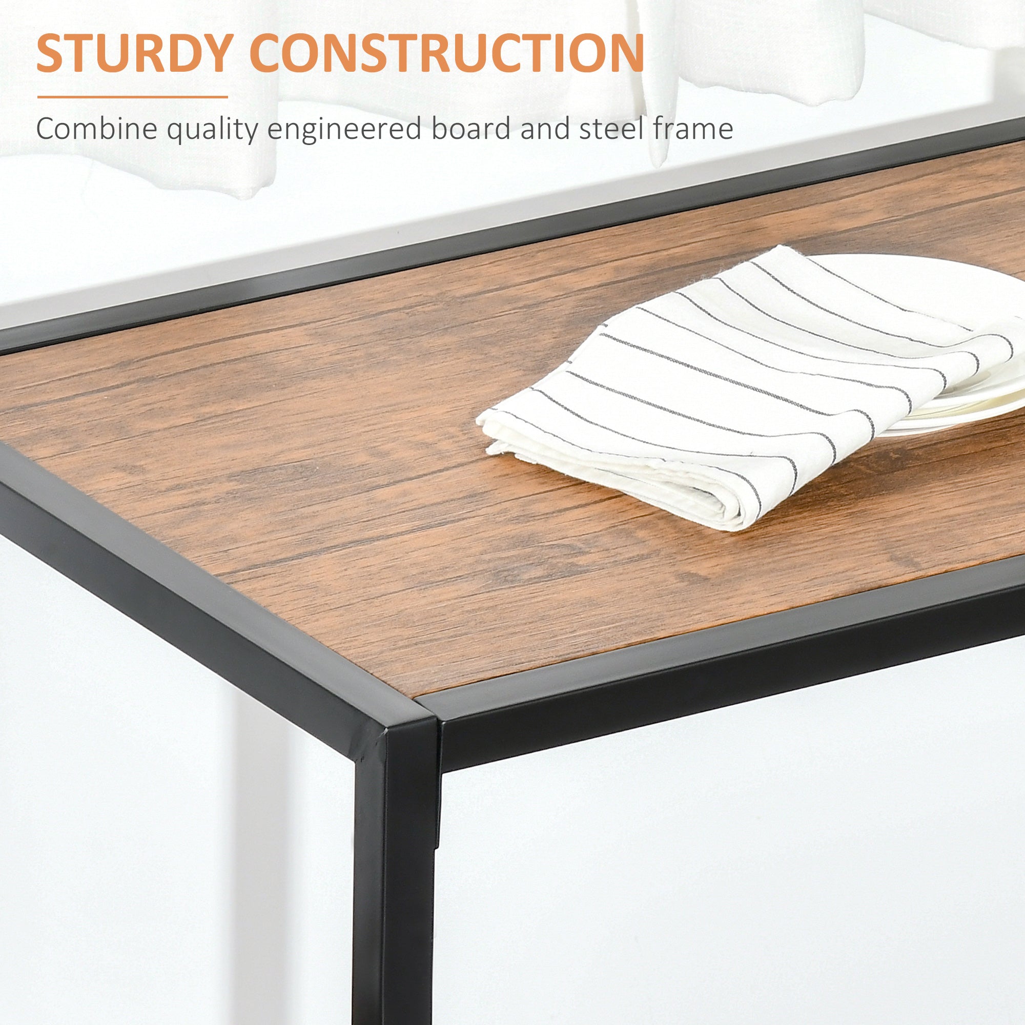 3-Piece Industrial Dining Table Set for 2, Kitchen Table and Chairs, Dining Room Sets for Small Spaces, Rustic Brown