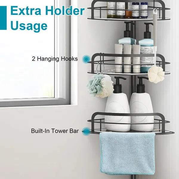 Rust-Resistant Corner Shower Caddy for Bathroom 4 Height