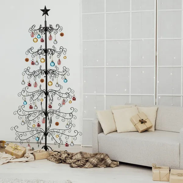6ft Wrought Iron Christmas Tree, Metal Ornament Display Tree Stand For For Holiday Party Home Decor, Indoor & Outdoor De