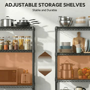 176 LBS Industrial Metal 4 Tier Shelving For Garage, Pantry, Warehouse, Basement Utility Room, Storage Rack Metal Shelvi