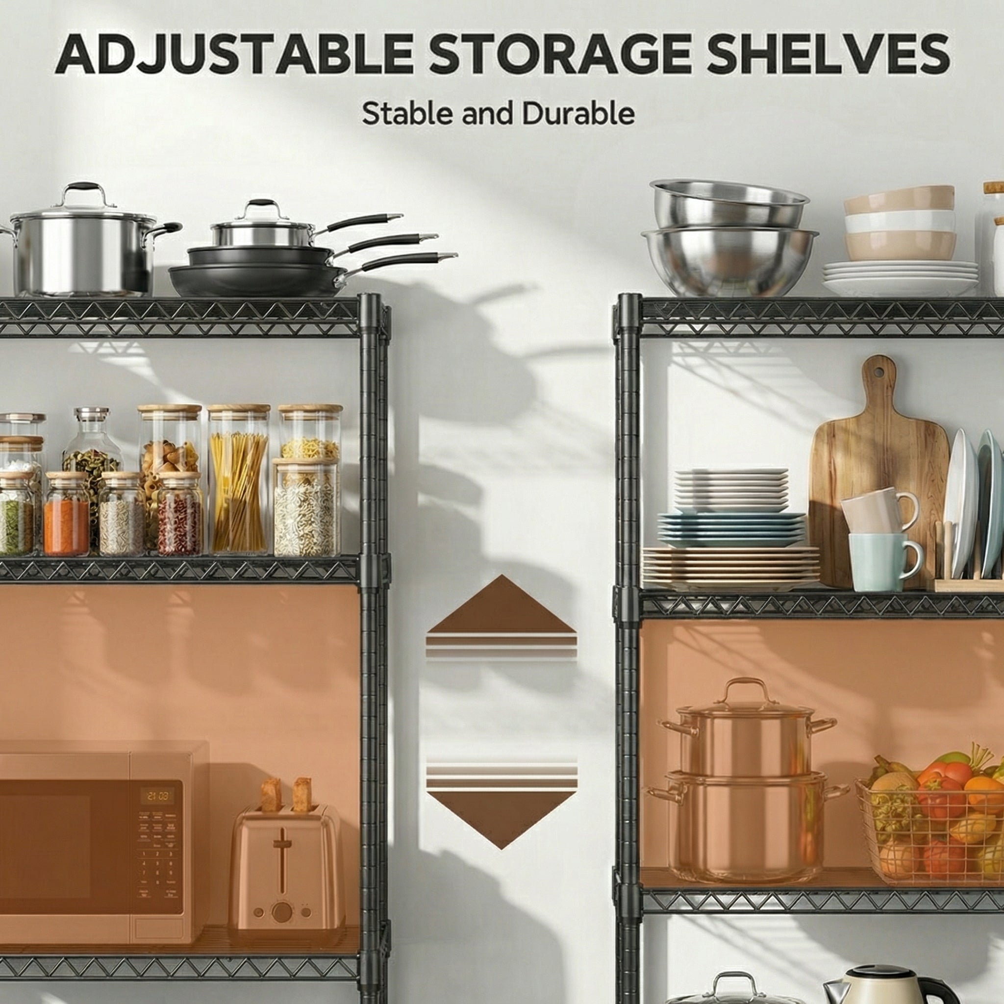 176 LBS Industrial Metal 4 Tier Shelving For Garage, Pantry, Warehouse, Basement Utility Room, Storage Rack Metal Shelvi