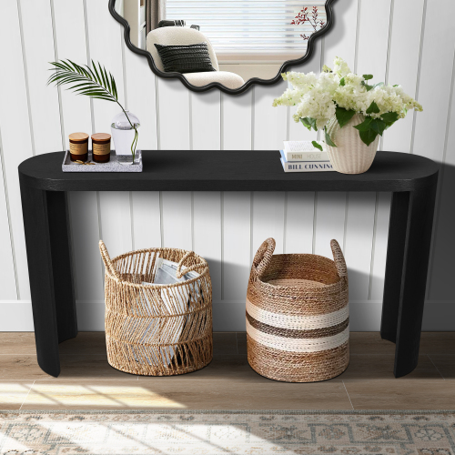 60 Thick Top Entryway Table, Curved Legs, Support The Installation Of Inward-facing Or Outward-facing For Sofas, Entrywa