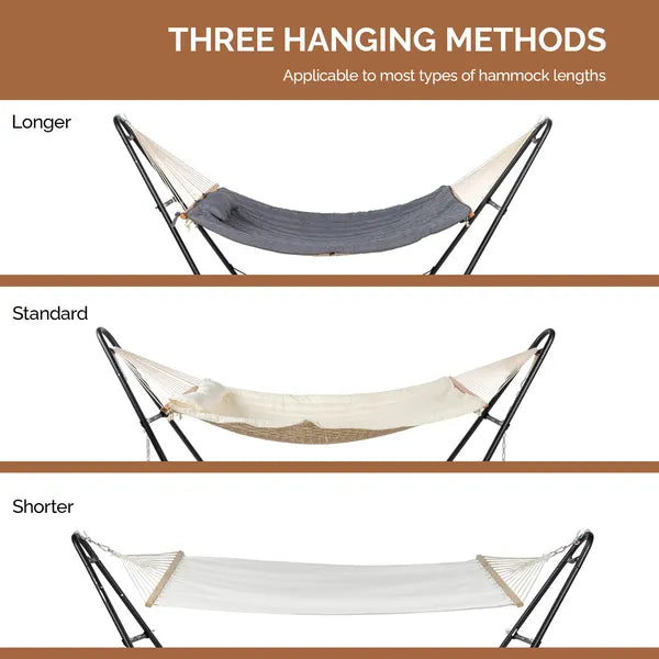 Double-Barrel Hammock Stand Only, Heavy Duty Iron Hammock Frame For All Hammocks, Easy Assembly Hammock Hanging Stand Fo