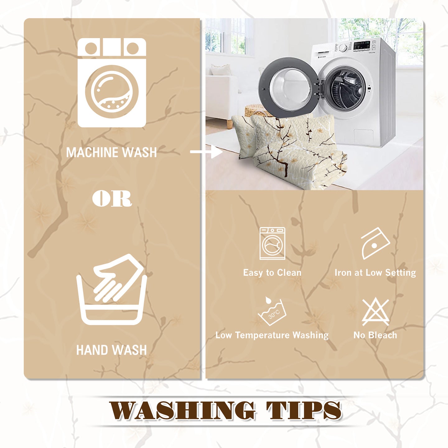 3pcs Minimalist Tree Branch Patterned Blankets Suitable For All Seasons, Including Flower And Autumn Leaf Bedding Sets W