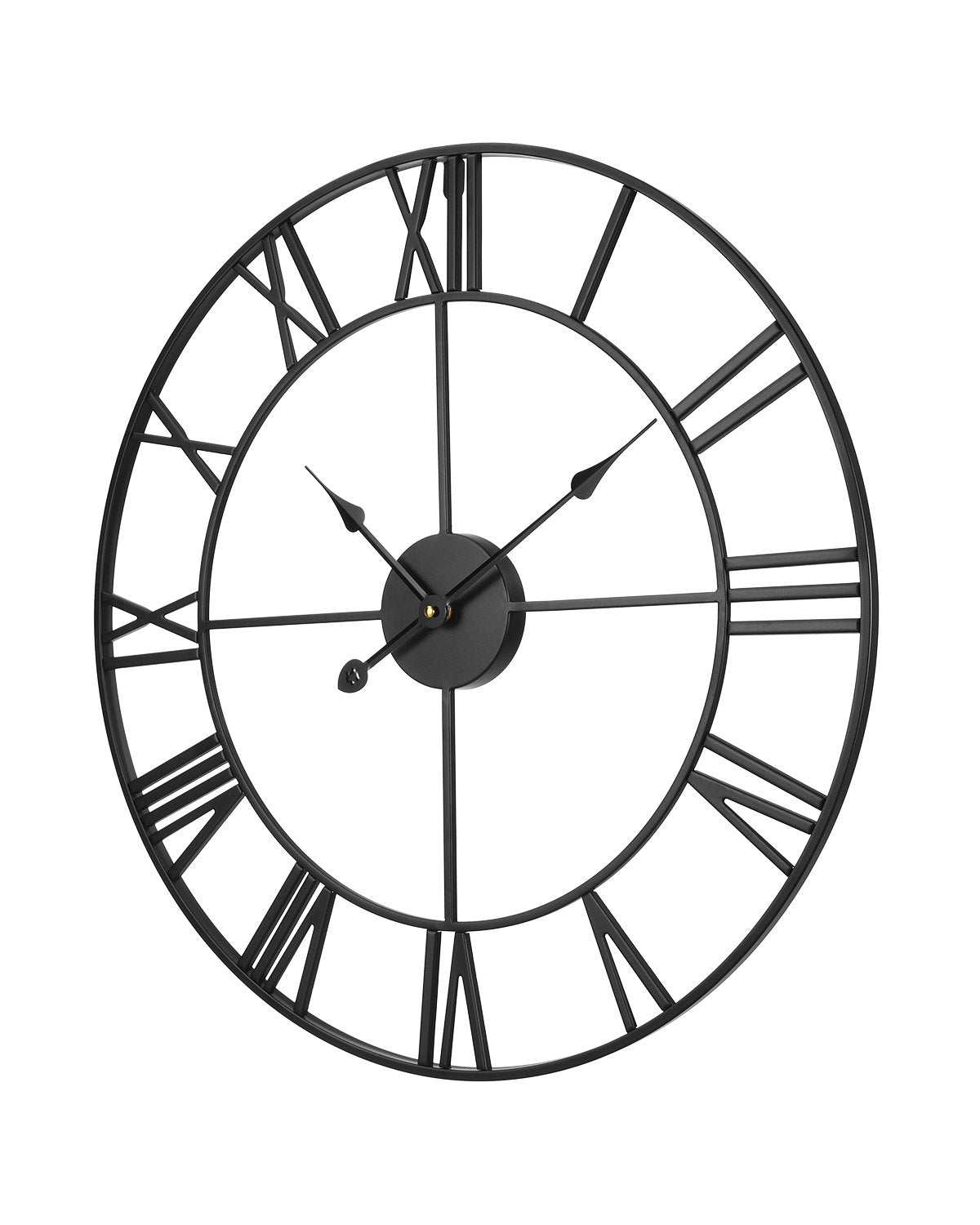 Wall Clock, 24 In Wall Clock Roman Numerals, Battery Operated Non Ticking Silent Classic Decorative Round Clocks, For Li