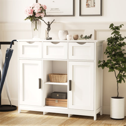 Storage Cabinets,Wooden Floor Cabinet,with Drawers And Shelves Storage Cabinets,Accent Cabinet For Living Room,Bedroom,B
