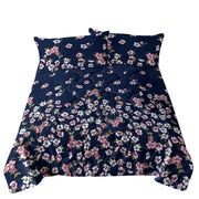 3pc Dark Blue Floral Bedding Comforter Set Including 1 Comforter Set And 2 Pillowcases Suitable For All Seasons