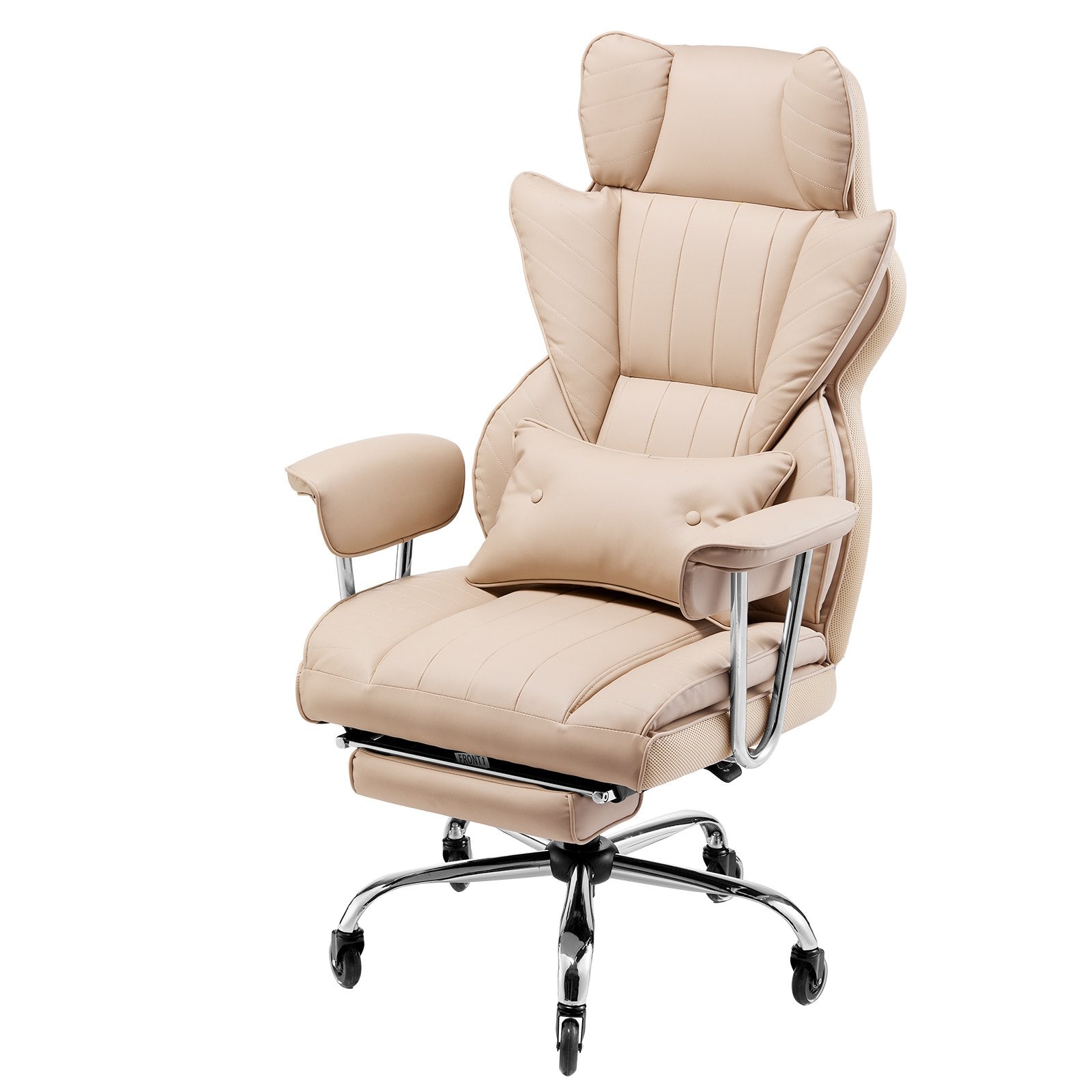 Executive Office Chair With Footrest, 400 Lbs Capacity With Heavy Duty PU Leather Wide Office Chair, Big And Tall Reclin