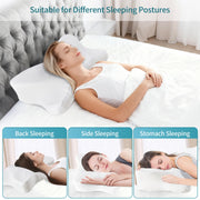 Cervical Neck Pillow, Cooling Ergonomic Memory Foam Pillows  Dual Height Orthopedic Support Contour Pillow For Side