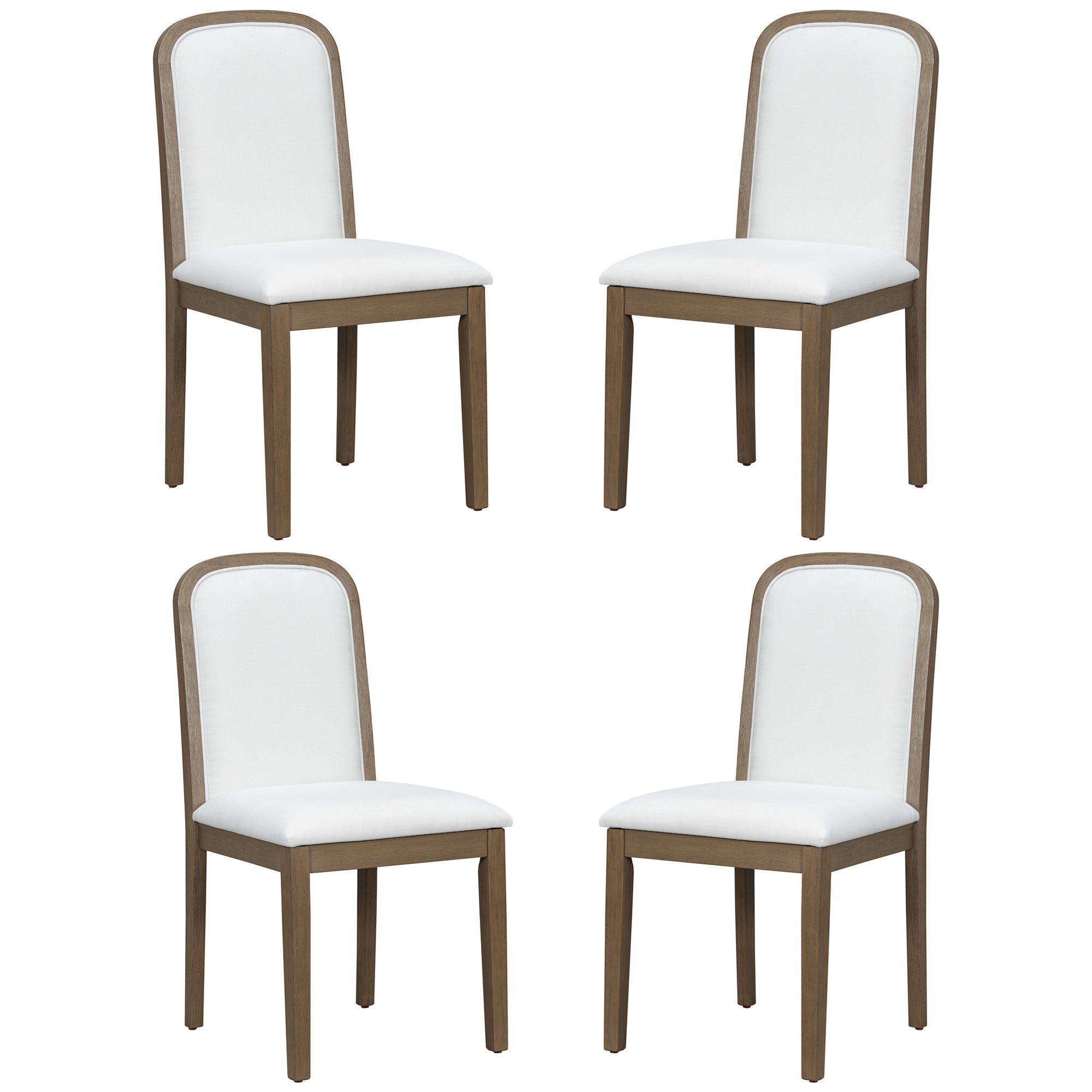TREXM Vintage Style Dining Chair Set With 4 Upholstered Chairs For Dining Room And Living Room  Espresso