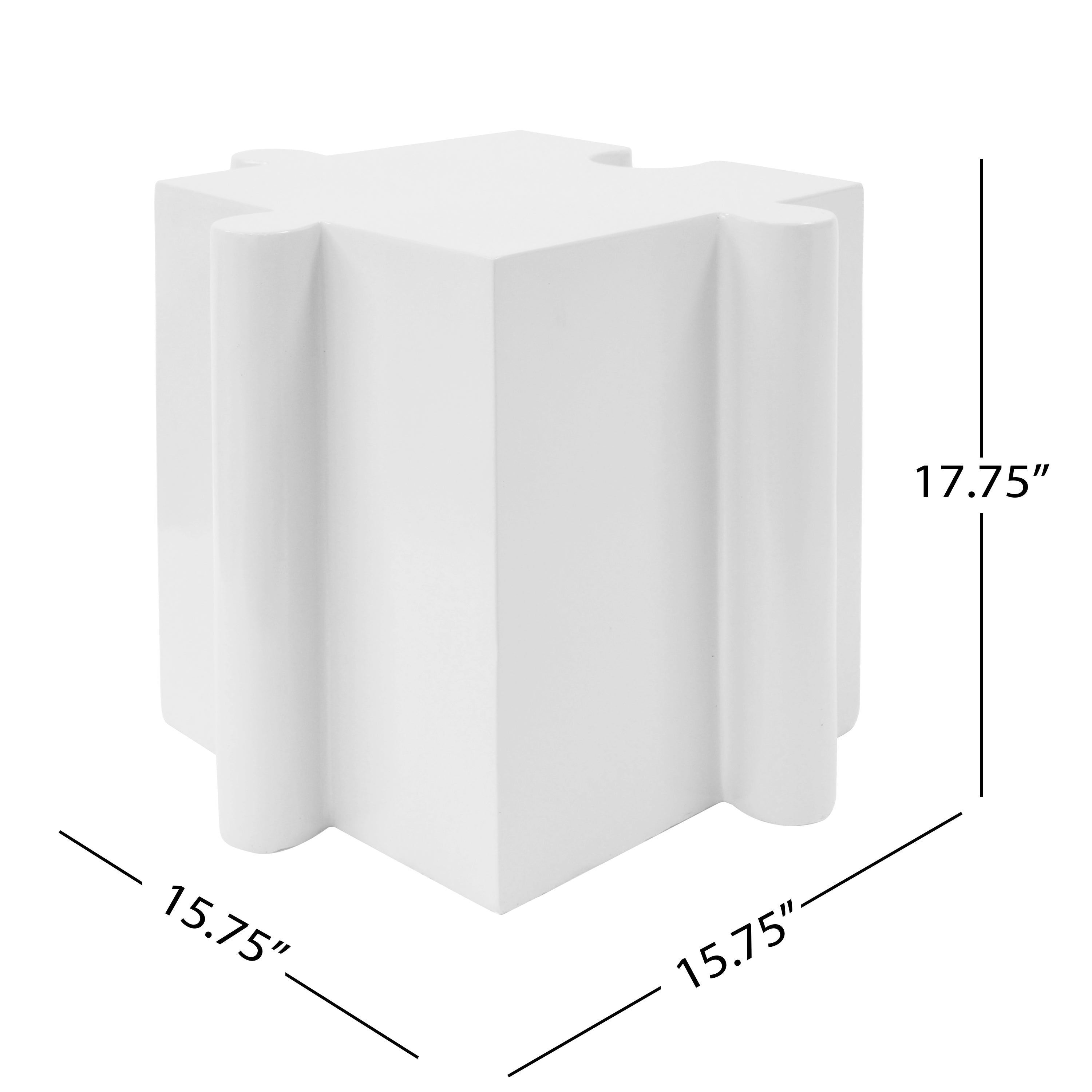 3-Piece Artistic Puzzle Table Set,Modular MGO Side Tables With Interlocking Design  2 Convex & 1 Concave , 200lb Capacit