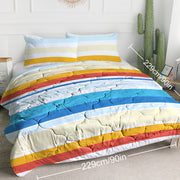 3pcs Soft And Comfortable Bedding Comforter Set Items With Rainbow Stripes, Including One Comforter Set And Two Pillowca