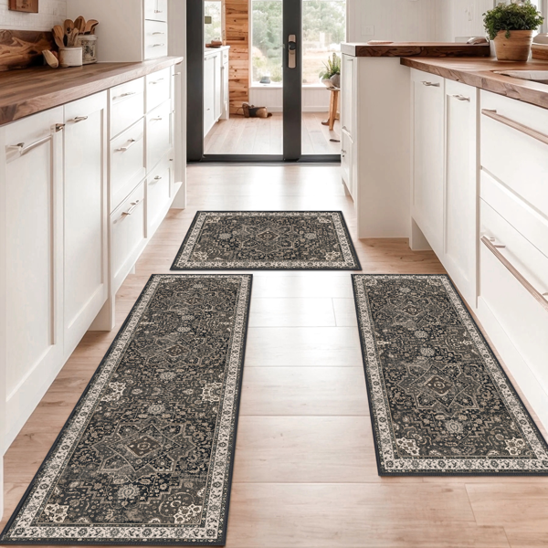 Kitchen Rug Sets Of 3 Washable Boho Kitchen Rugs And Runner Carpets Non Slip Kitchen Area Rug For Laundry Room Entryway